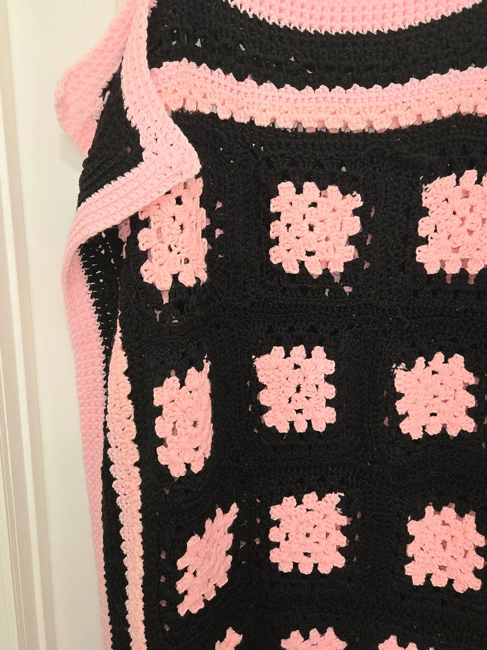 Handmade Vintage Granny Afghan Crochet Boho Throw Blanket 70” x 67” PLEASE READ.